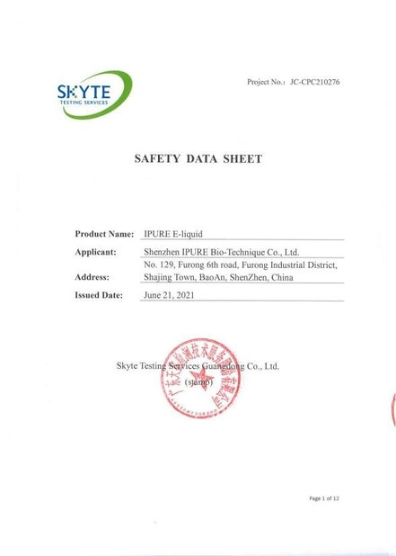 China Shenzhen Umighty Vape Technology Co., Ltd. Certificações